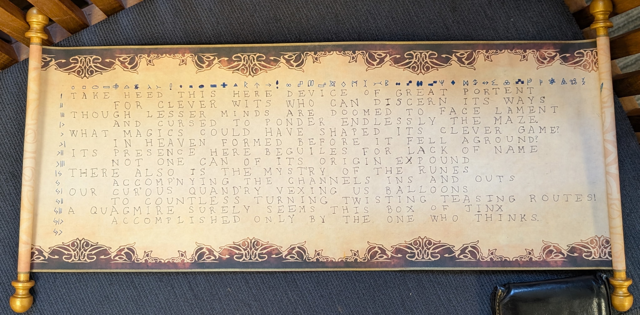 A magical scroll with runes