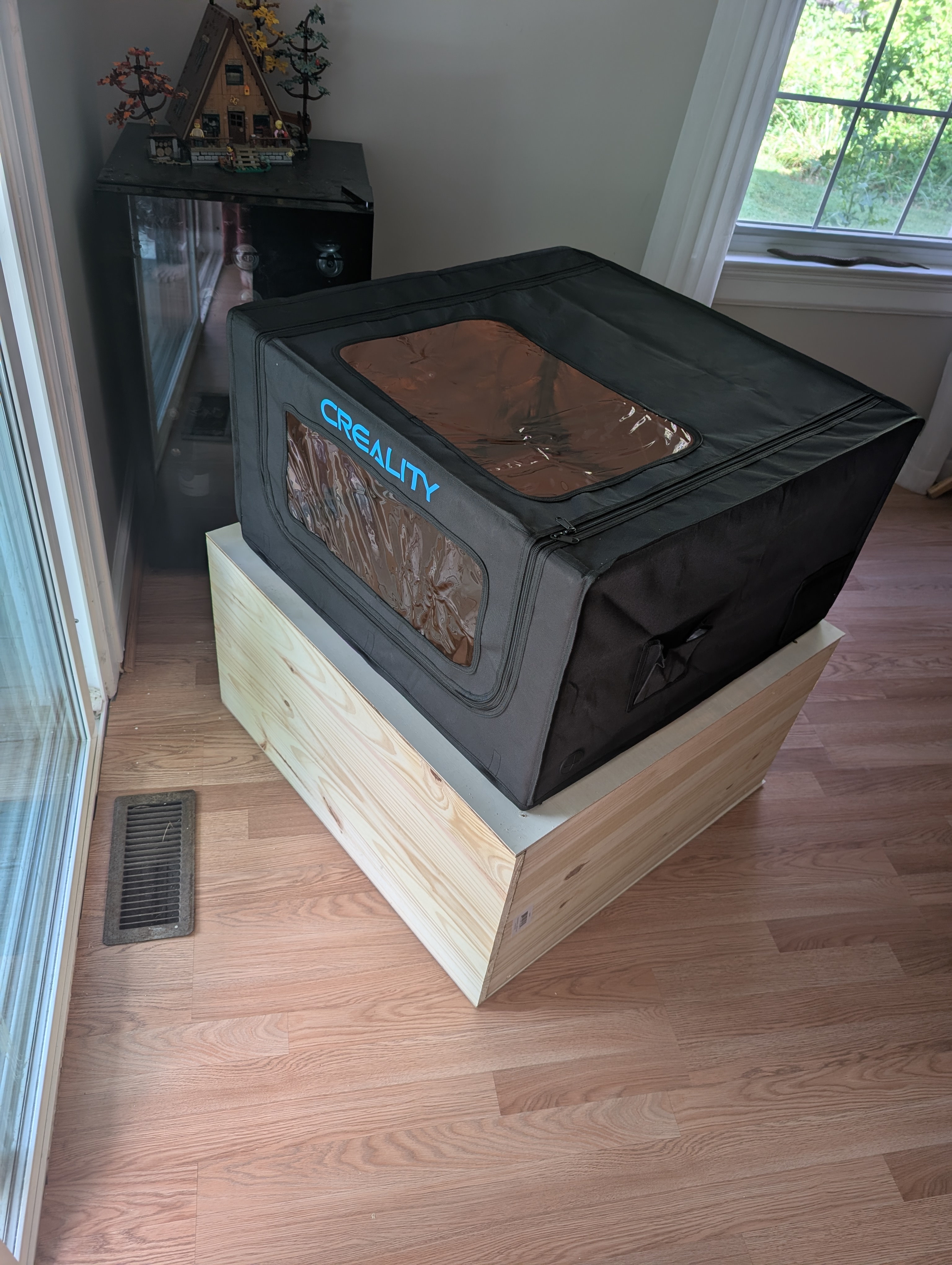 Laser cutter enclosure on a box