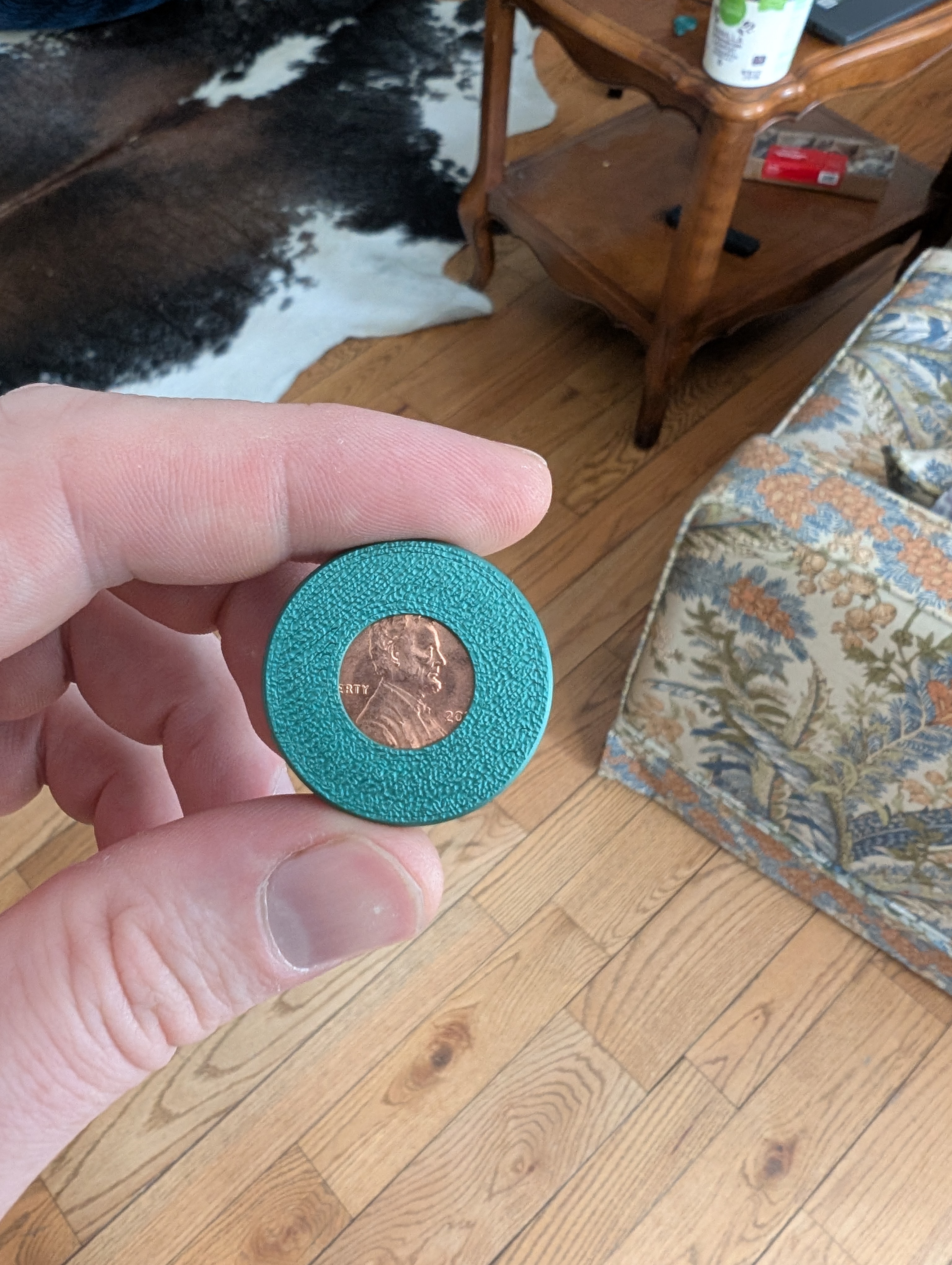 A coin inside a chess piece